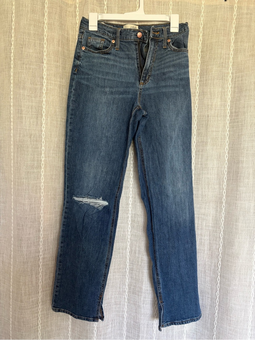 Vintage Straight Distressed Women's Blue Jeans